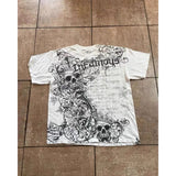 2025 New Printed Skull-Head T-Shirt Top With Casual Fashion Round-Neck Short