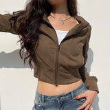 Industrial Style Line Split Pocket Flying Staff Jacket Autumn And Winter Burst Coat