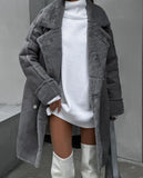 Winter New Fur Coat Collar Long Sleeves Plush