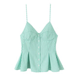 Slings Sexy Dew Single-Dripple Broad-Folded Skirt-Up Short-Form Women's Vest