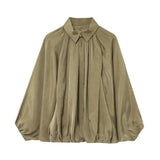 Women's Explosive Fashion Casual Bubble Sleeve Silk