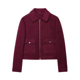 Women's Dress 2025 Autumn Zipper Collar Long-Sleeved Jacket Baseball Jacket Women
