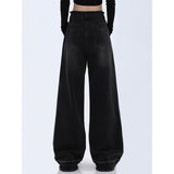 Vintage Dark Wash Patchwork Wide Leg JeansOutfit