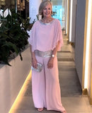 New Solid-Color Suit Round-Collar Sleb Set Of Bright Bat Shirt Wide Leg Trousers Set For