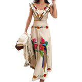 Women's Clothing 2025 Spring New Ins Print Lotus Leaf Side Dress Half Dress Fashion