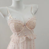 Heavy Industry Love Net Yarn Pure Sexy Pyjamas Summer Gentle Wind Thin Chest Sling Pajamas