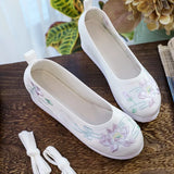 Zingj Shoes Round Head Spring And Autumn Ancient Style Students Embroidered Cloth Shoes Ancient Costume Stage Play Dance Shoes Women's Shoes Single