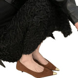 2025 New Retro Leopard-Print Metal Shallow Mouth Single Shoes French Temperament Velvet Head Tip Fine Heel High