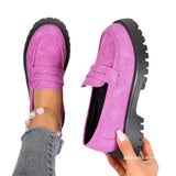 New British Wind Pedal Small Leather Shoes Women Retro Thick-Soled Lefang Shoes Casual Single
