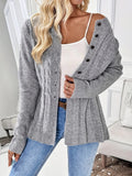 Women's Single-D Row Leisure Long-Sleeved Knitted Jersey Autumn And Winter Collar Warm Coat