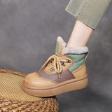Leisure Snow Boots Women Double Zipper Wool Short Boots Warm Plus Velvet Martin Boots Thick Cotton