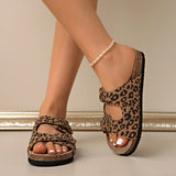 Women's Shoes New 2025 Explosion Fashion Temperament Leopard-Print Metal Buckle Tide To The Ring A Word Of Cool