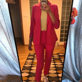 Pants Suits OL 2 Piece Set for Women Business Interview Uniform Blazer & Pencil Pants Office Lady