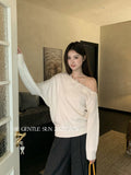 Xixi 2025 New White Label Loose Long-Sleeved Flower Knitted Sweater Female