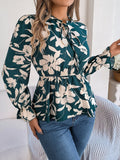 Shooting 2025 Autumn And Winter New Leisure Flowers With Long-Sleeved Chiffon Shirt Women's