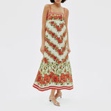 Spring Women's Dress 2025 New Fashion Sexy Bosom Dress Loose-Fitting Print High-End Sling