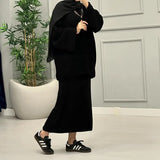 Women's Clothing 2025 New Wide Sleeve Sweater Half-Dress Fashion Sweater Casual Suit