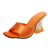 Summer New Transparent High-Heeled Shoes Net Red Design Square Head Sandals Fashion Korean Version Of The Temperament Cool