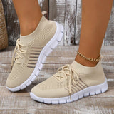 Casual Sports Single Shoe Lace Mesh Breathable Sports Single Shoes Women's Shoes Light Flat Bottom