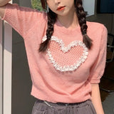 Zingj New Design Sense Female Minority Korean Chic Sweater Sweater Love Bottom Shirt Jacket-Outfit