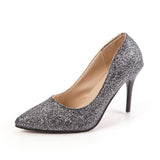 Spring Leek Women's High Heels Sexy Water Drill Design Small Pointed Wedding Shoes Bridesmaid