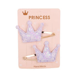 Glitter Cartoon Cartoon Love Heart Crown Hair Clips For Girls Handmade Hairpins Boutique Barrette Kids Hair