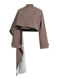 Zingj Personality Suit Jacket Female 2024 Summer New Long Sleeve Short Jacket Advanced Sense Shawl Style Small