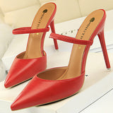 Shoes Sandals Women 2022 Summer High Heels Slippers Pu Heeled Sandals Stiletto Ladies Shoes Fashion Female Shoes