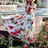 533 Spot Women's Summer 2025 New Fashion One-Line Shoulder Print Holiday
