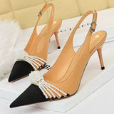 Shoes Pearl Bowknot Women Pumps Luxurious High Heels Fashion Party Shoes Women Heels Stiletto Ladies Shoes Plus Size