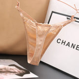 Thong Trousers Low-Waist Hot Lace Perspective Without Trace Elastic Cotton Seduction Hollow Adjustable