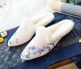 Zingj Single Drag / Cotton Mop Tip Fashion Chinese National Style Retro Embroidered Cloth Art Women's