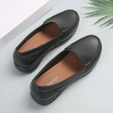 Soft Leather Bean Shoes Women's Middle-Aged And Elderly Women's Shoes Flat Heel Soft-Soled Mother Shoes Spring And Autumn Comfortable Leisure Single Shoes Soft Leather