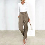Zingj 2023 New Fashion Solid Color Polo Collar Slim Top Casual Harron Suit Suit-Outfit