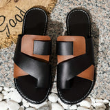 Large-Size Color-Sleeve-Slips Flat-Bottomed Slippers Women Wear Light Beach Cool Slippers
