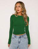 New Set-Up Bottom Shirt For Women Winter Solid Color Bottom Collar T-Shirt Sexy Hot Girl Slim Thin Long