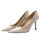 Black High Heels Women 2025 New Sharp Head Light-Healed French Temperament Professional Patent Leather Single
