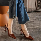 Heel High-Heeled Women 2025 Korean Version Of The Pointed Niche Temperament Single Shoes Wearing Dating Fashion Shoes