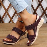 2025 Summer New Retro Leisure Flowers High-Tlip Women's Slopes And