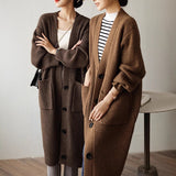 Yak Velvet Knitted Shirt Coat Women Autumn Retro Loose Lazy Wind Long Sweater