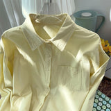 Gentle Wind Loose Soft Milk Powder Folded Chic Small White Shirt Women's Spring Casual