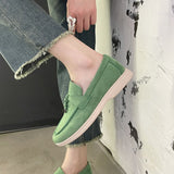 Summer New Sweet Women's Flat Shoes Bean Shoes Autumn Lazy Solid Color Round Head Single Shoes Women 42 Large