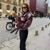 Women's Clothing Explosion Retro Collar Leather Jacket Jacket - High-Quality Craftsmanship To Rest Assured