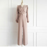 Spring Summer Women Casual Wide Leg Pant Jumpsuits Female Fashion Elegant Office Lady Long
