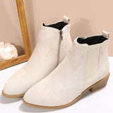 Women's Boots New Square With Large Size Women's Boots Velvet Fashion Boots Side Zippered Tips Short