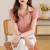 Shirts and Blouses Stripe Fashion Woman Blouse 2023 Elegant Women Tops Flying Sleeve Casual Shirts OL Chiffon White