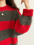Oversized Stripe Pullover Sweater- Outfit
