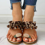 Size Large-Size Women's Shoes 2025 Summer New Pineapple Water Drill Cool Slippers Women Wear Flat Beach