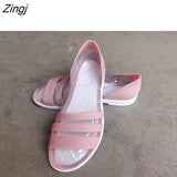 Women Summer Flat Sandals 2023 Open-Toed Slides Slippers Candy Color Casual Beach Outdoot Female Ladies Jelly