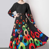New Women's Dress Dress Oversized Dress Print 100 Folds T-Shirt With T-Shirt Holiday Casual